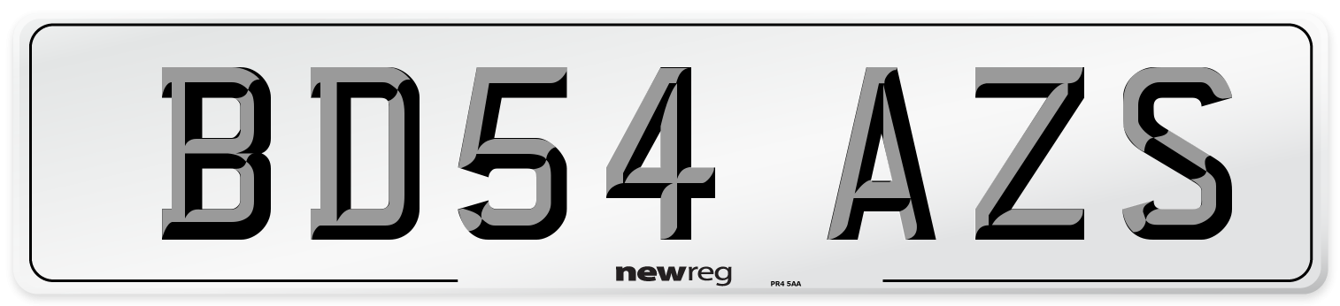 BD54 AZS Number Plate from New Reg